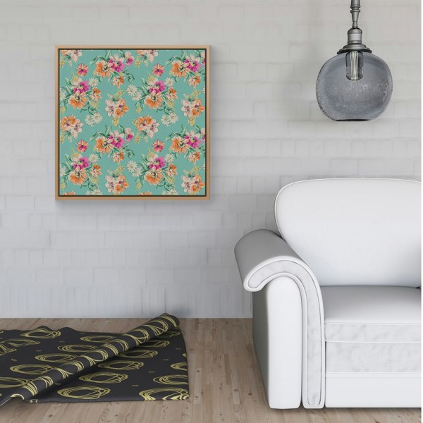 Warren Reed Bright Flower Sketch Framed Canvas