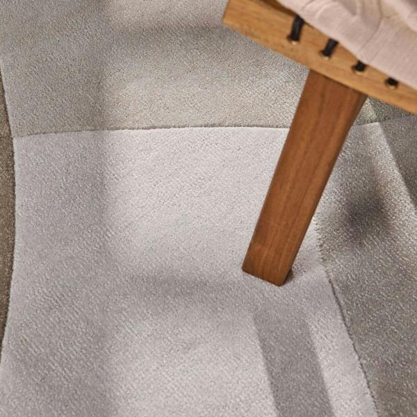 Wool Rug Clarissa Beige Grey Abstract design rug, high-low textured pile, easy to clean. 