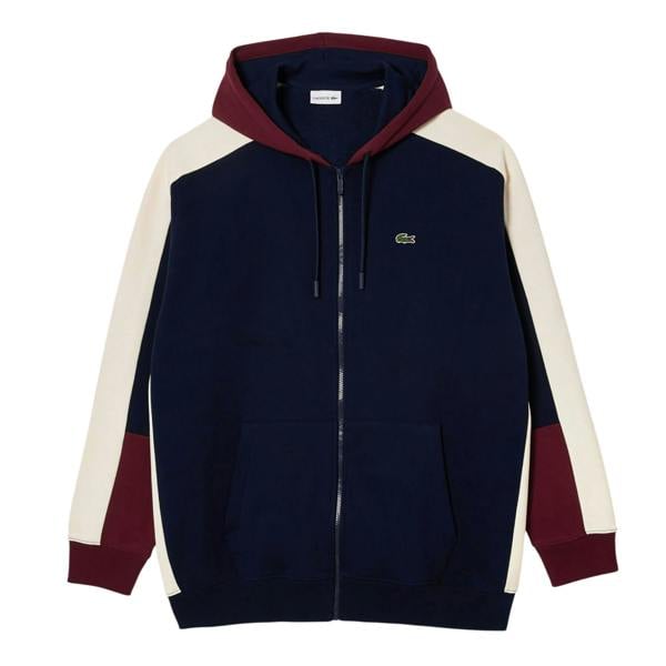 Lacoste Mens Logo Full Zip Hoodie - Navy - 