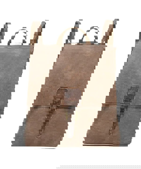 Kitise Retro Style Buckle Closure Faux Leather Backpack