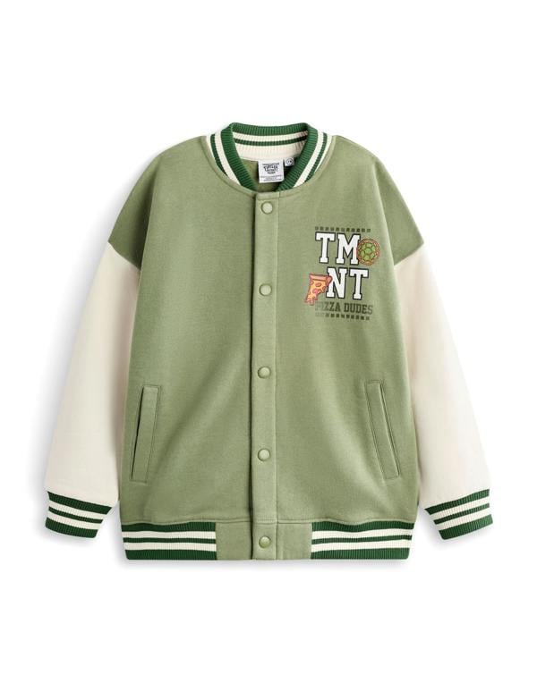 Teenage Mutant Ninja Turtles Boys Green Cowabunga Varsity Jacket