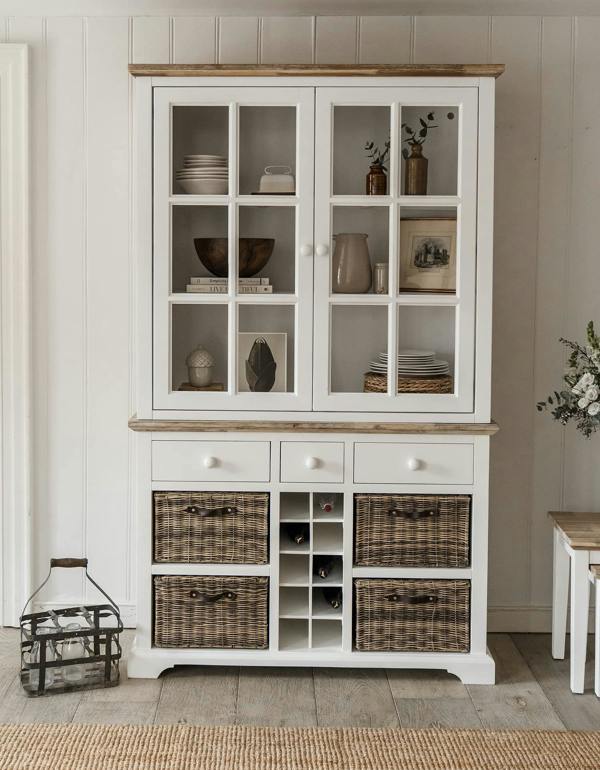 Statement Furniture Florence Display Cabinet with Wine Rack, Drawers and Baskets