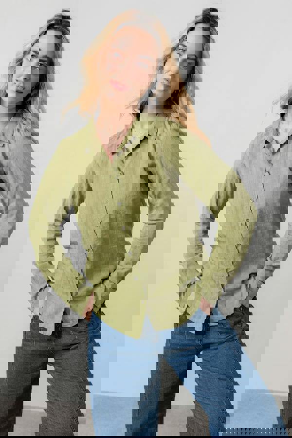 Lily & Me Patsy Organic Cotton Check Shirt Moss