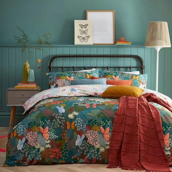 Furn Forage Floral Duvet Cover Set - Teal