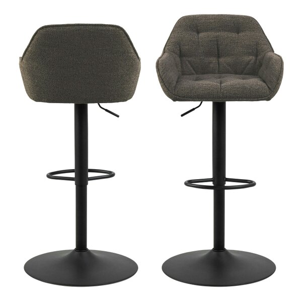 Wyld Haus Buttonfern Set of 2 Vintage Brown Diamond Upholstered Swivel Bar Stool