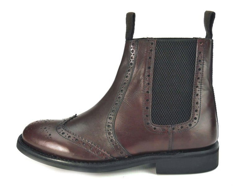 Frank James Benchgrade Evesham Leather Welted Chelsea Brogue Dealer Boots Rubber Sole