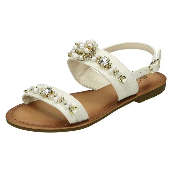 Spot On Girls Spot On Pearl Jewel Trim Sandals