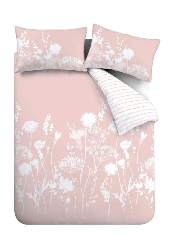 Catherine Lansfield Meadowsweet Floral Blush Duvet Cover Set