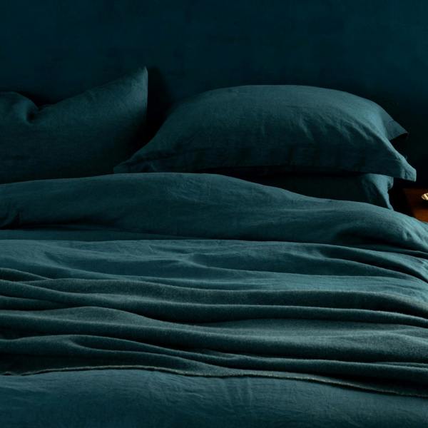 Soak&Sleep Atlantic Blue French Linen Bed Set
