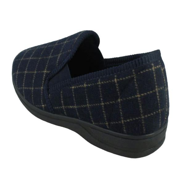 Spot On Mens Spot On Checked Upper Gusset Slipper Jaydon