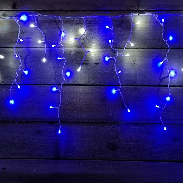 Samuel Alexander 300 LED 7.5m Premier Christmas Outdoor 8 Function Icicle Lights Blue & White