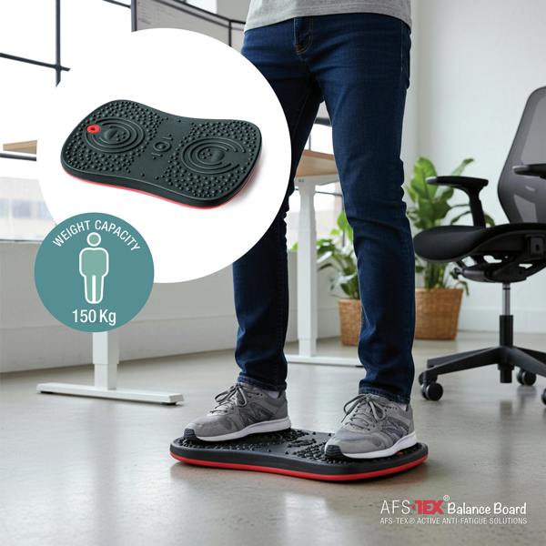 Floortex AFS-TEX® Active Anti-Microbial Exercise Wobble Balance Board - 35 x 50cm - Black