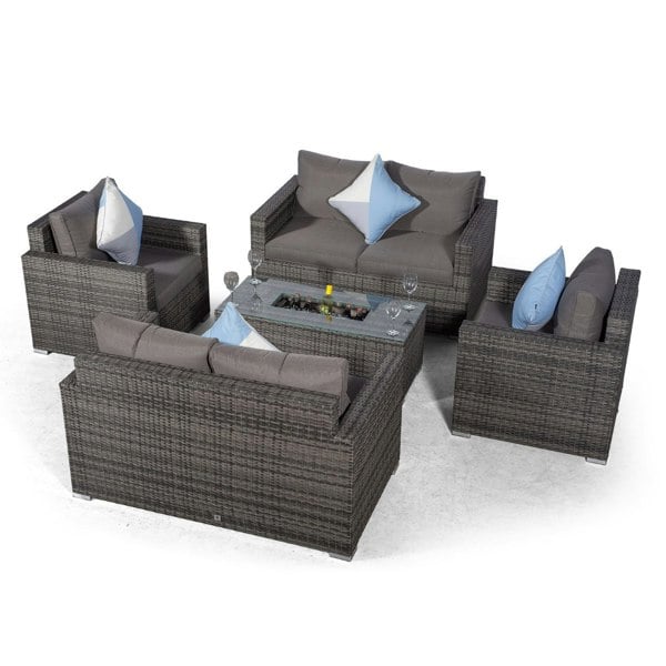 Giardino Sydney 6 Seater Rattan Sofa Set with Drinks Cooler Coffee Table
