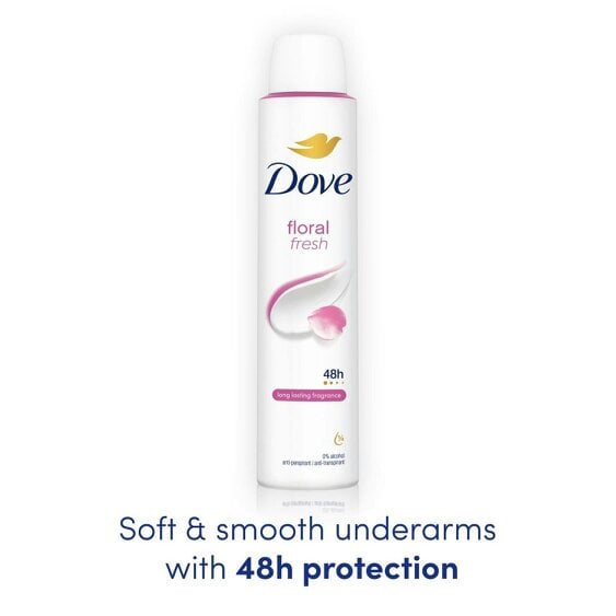 Dove Anti-Perspirant Deodorant Floral 12x200ml, 48H Sweat Protection for Women