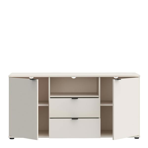 Furniture To Go Ganymede TV Unit with Open Shelf, 2 Drawers & 2 Doors in Sand