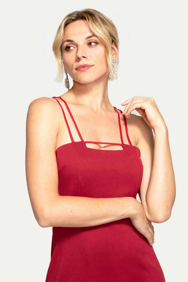 HotSquash Spaghetti Strap Ponte Dress