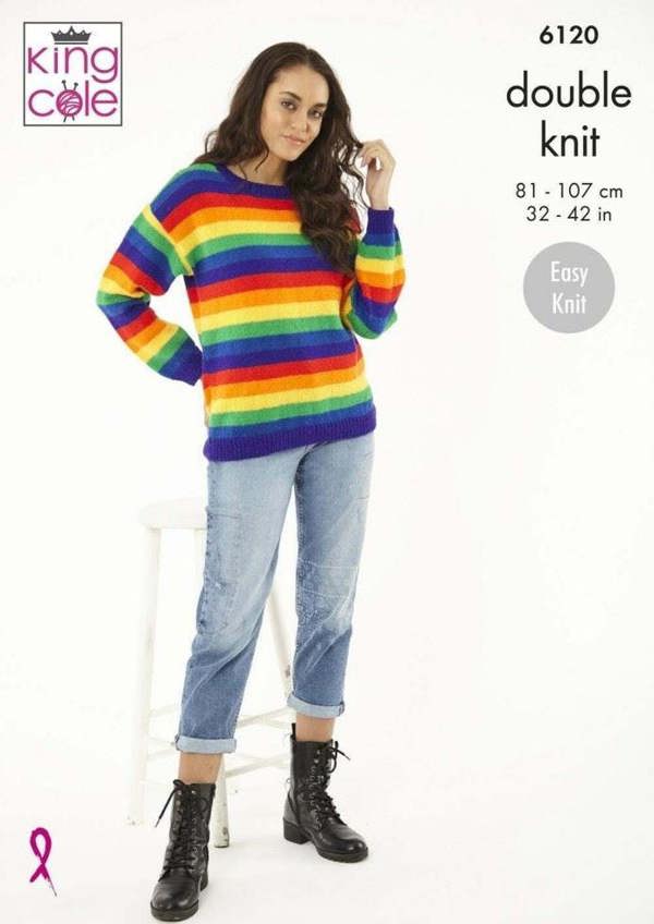 King Cole Pricewise DK Knitting Pattern 6120, Sweaters, Headwear, Cardigans, Hoodies for Women, 32 - 42 Inches - Easy
