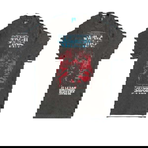 Stranger Things Unisex Adult One Last Strange Adventure Vintage Wash T-Shirt - Black