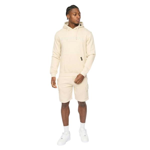 Crosshatch Mens Bardon Hoodie - Light Stone - 