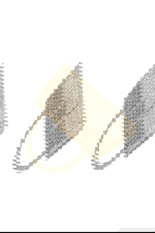 Kitise Elegant Rhinestone Evening Clutch Bag with Chain Strap