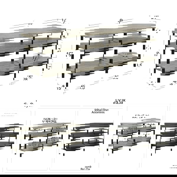 Dorel Home Elmwood TV-Stand Distressed Grey Oak