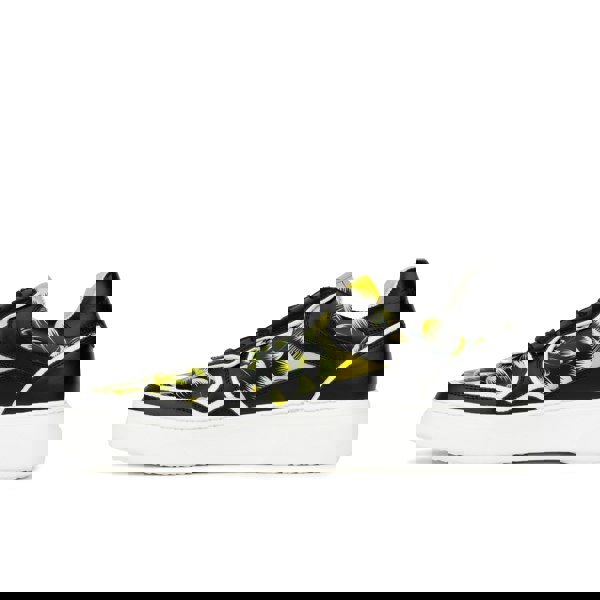 Embassy London Ecstatic - Yellow Flowers - Men's Leather low top white sole Italian leather trainer