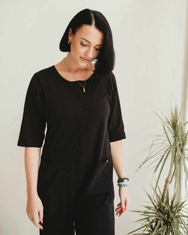 Mila Black Long Sleeve Jumpsuit- image 9
