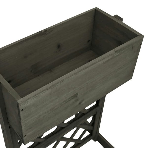 Berkfield Garden Trellis Planter Grey 45x30x74 cm Solid Firwood
