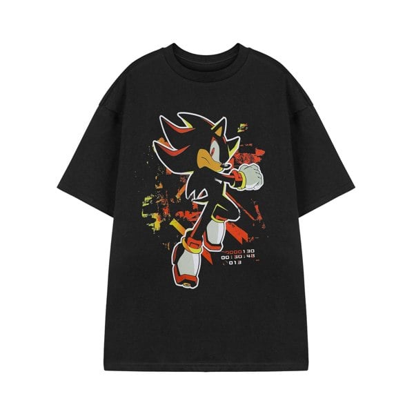 Sonic The Hedgehog Unisex Adult Shadow Paint Short-Sleeved T-Shirt - Black