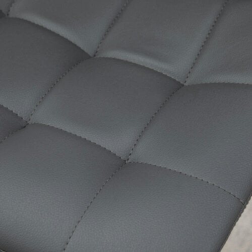 Wyld Haus Vivivi Set Of 2 Grey Tufted Faux Leather Swivel Bar Stools With Back Support