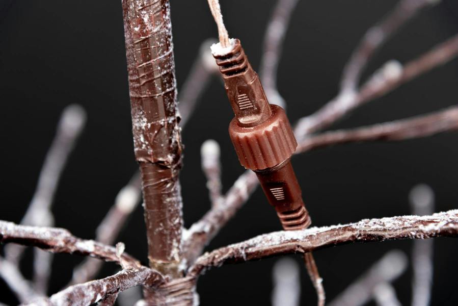 4FT to 7FT Pre-Lit Brown Snow Twig Christmas Trees with Warm White LED Lights image 5