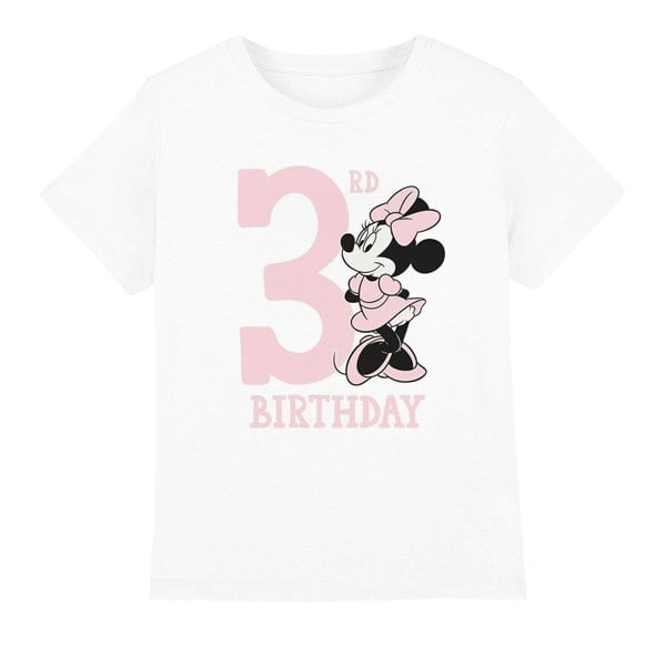Disney Childrens/Kids Minnie Mouse 3rd Birthday T-Shirt - White