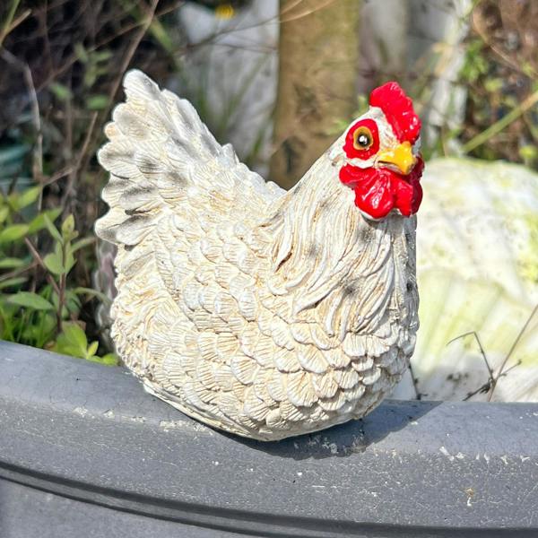 Farmwood Pair of Pot Topping Chicken Garden Ornaments