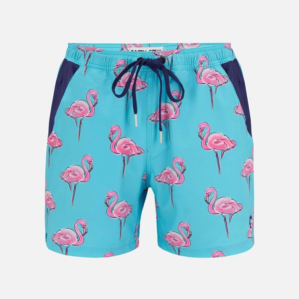 Randy Cow Flamingos - Swim Shorts with Waterproof Pocket