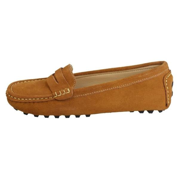 Down to Earth Ladies Down To Earth Suede Leather Slip On Moccasins F80593