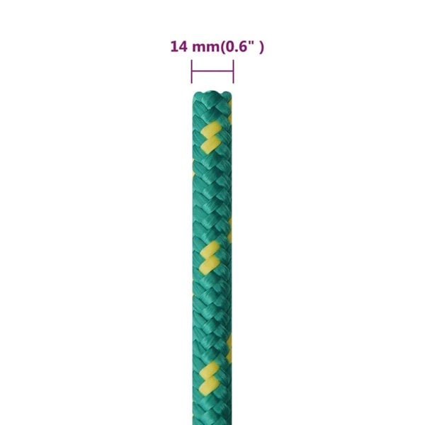 Berkfield Boat Rope Green 14 mm 25 m Polypropylene