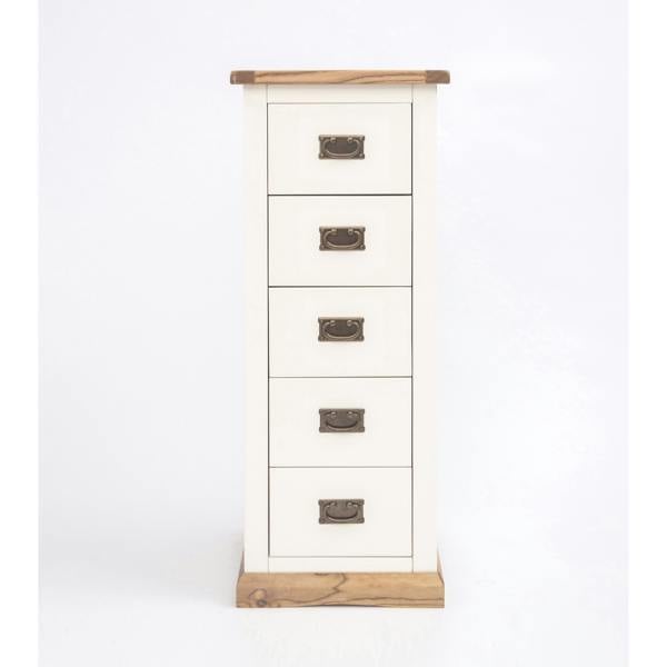 Tropea 5 Drawer Narrow Chest of Drawers Bras Drop Handle