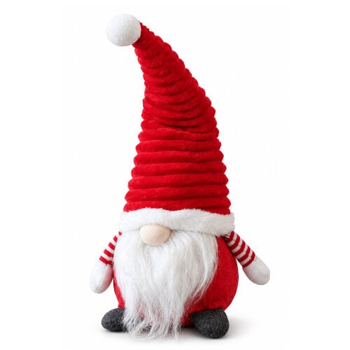 Large Christmas Cute Groovikert Gonk Figure in Red, Soft Freestanding Festive Decoration, 51cm Tall Polyester Character, 23cm Wide x 17cm Deep