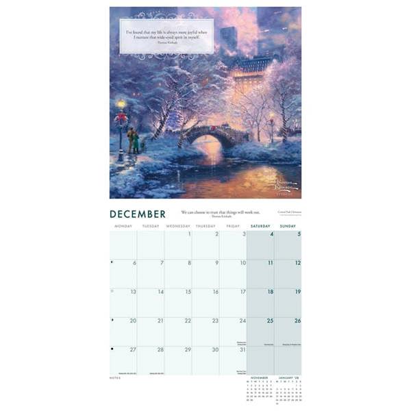 Kinkade, Lightposts For Living Calendar 2027, Wall Calendars, Month To View, Art, Gift