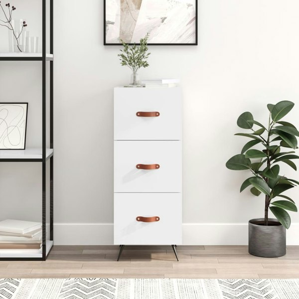 Berkfield Sideboard High Gloss White 34.5x34x90 cm Engineered Wood