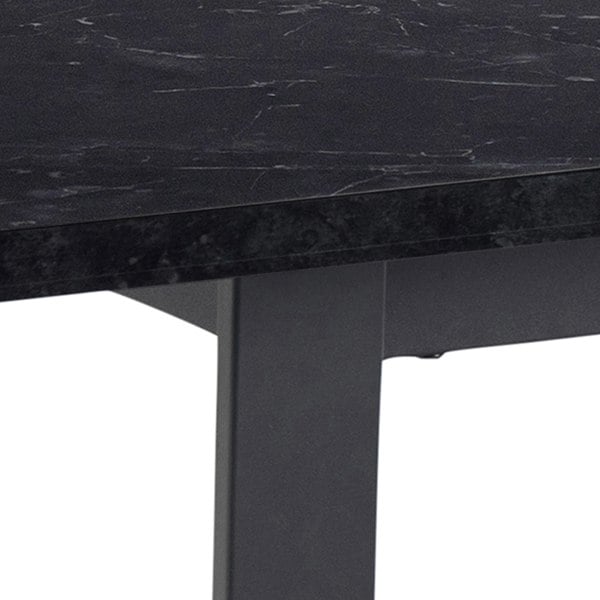 Furniture To Go Amble Dining Table with Black Marble Melamine Top & Black Legs