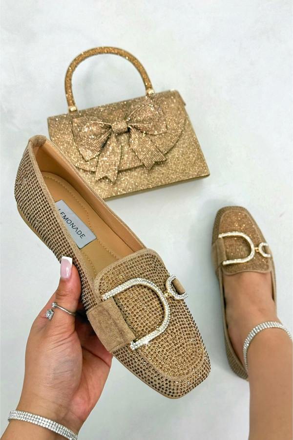 Crystal Imperial Suede Loafers Mocha with slip on Loafers