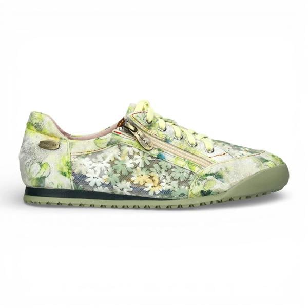 Laura Vita Tivanao 05 - Women's Yellow Floral Leather Sneakers