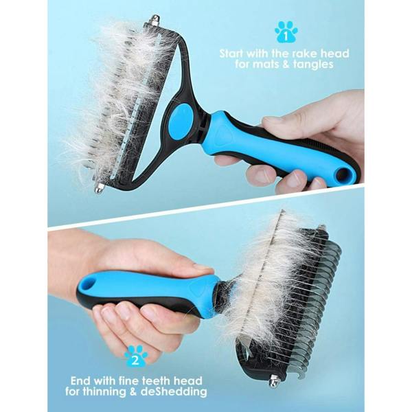 Dyzi Professional 2-Sided Dog & Cat Dematting Deshedding Brush