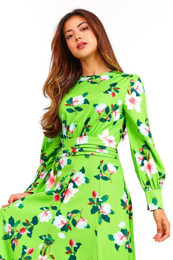 LuvForever Green Floral Long Summer Dress