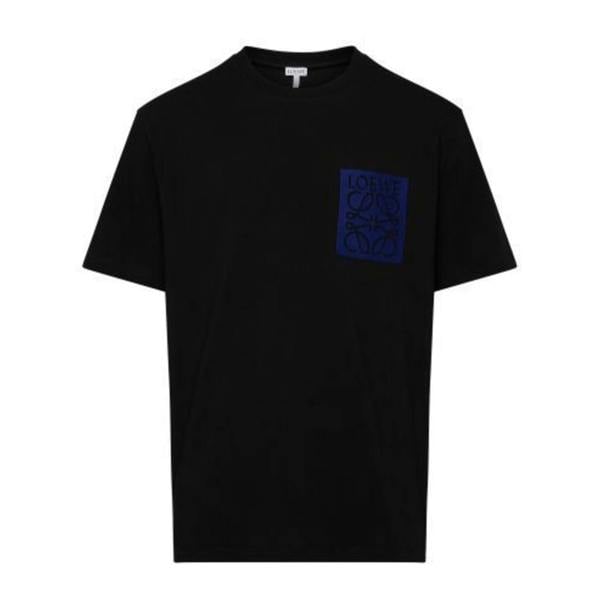 Loewe Blue Anagram Fake Pocket Blue T-Shirt   in  Black