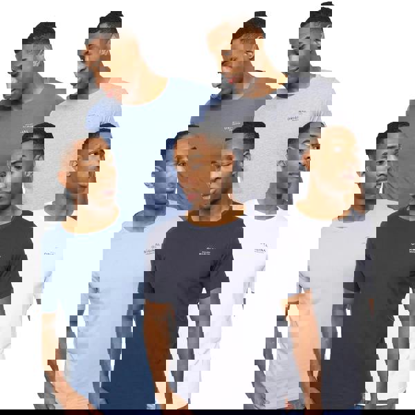 Crosshatch Mens Basicnatural T-Shirt (Pack of 5) - White/Navy/Denim/Blue/Grey Marl