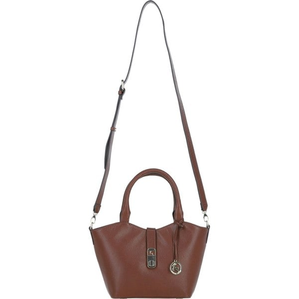 Real Leather Shoulder Bag with Detachable Crossbody Strap: 64739