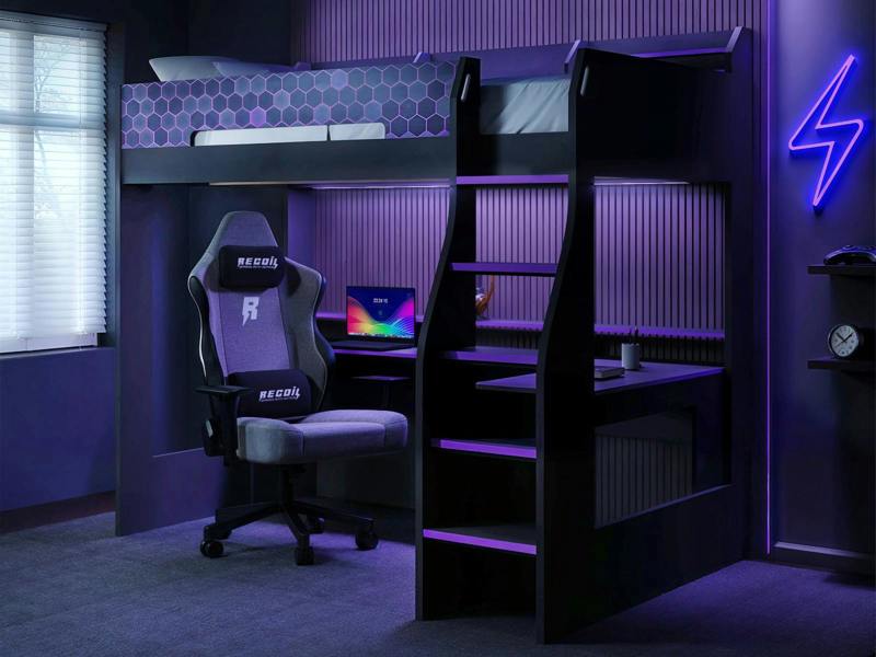Ultimate Violet Gaming High Sleeper Charcoal & Purple