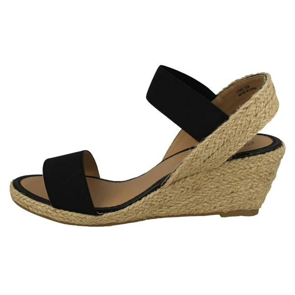 Savannah Ladies Savannah Elasticated Strap Wedge Heeled Sandals F2301